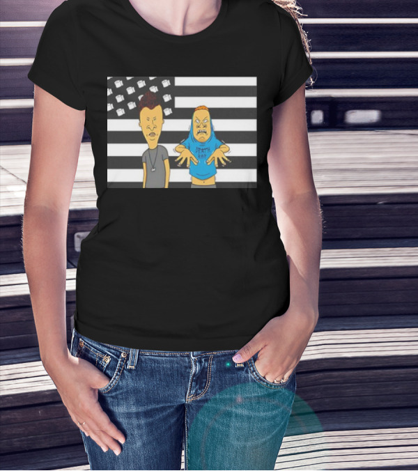Beavis And Butthead Cornholio Death Rap American Flag T-Shirt