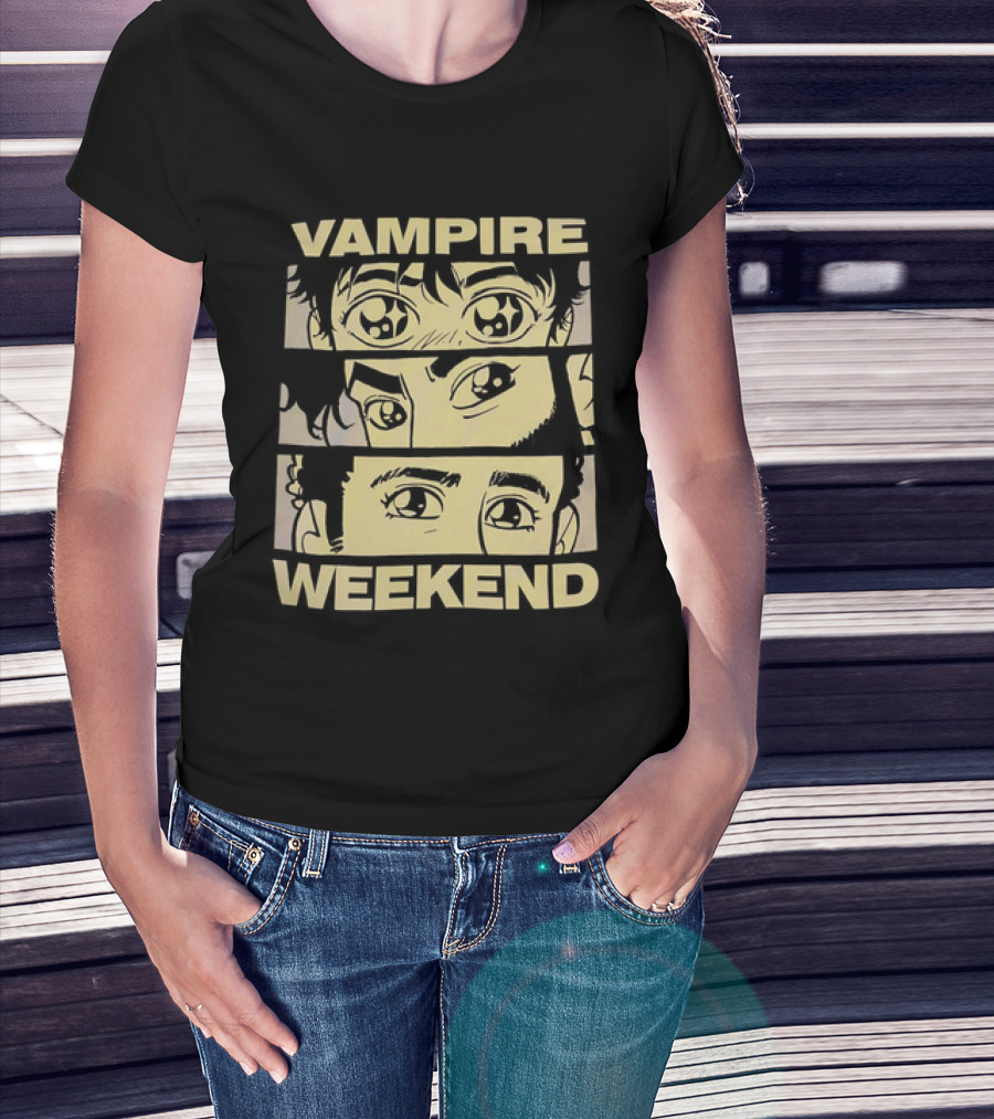 Vampire Weekend Anime Eyes Trio Comic Strip T-Shirt