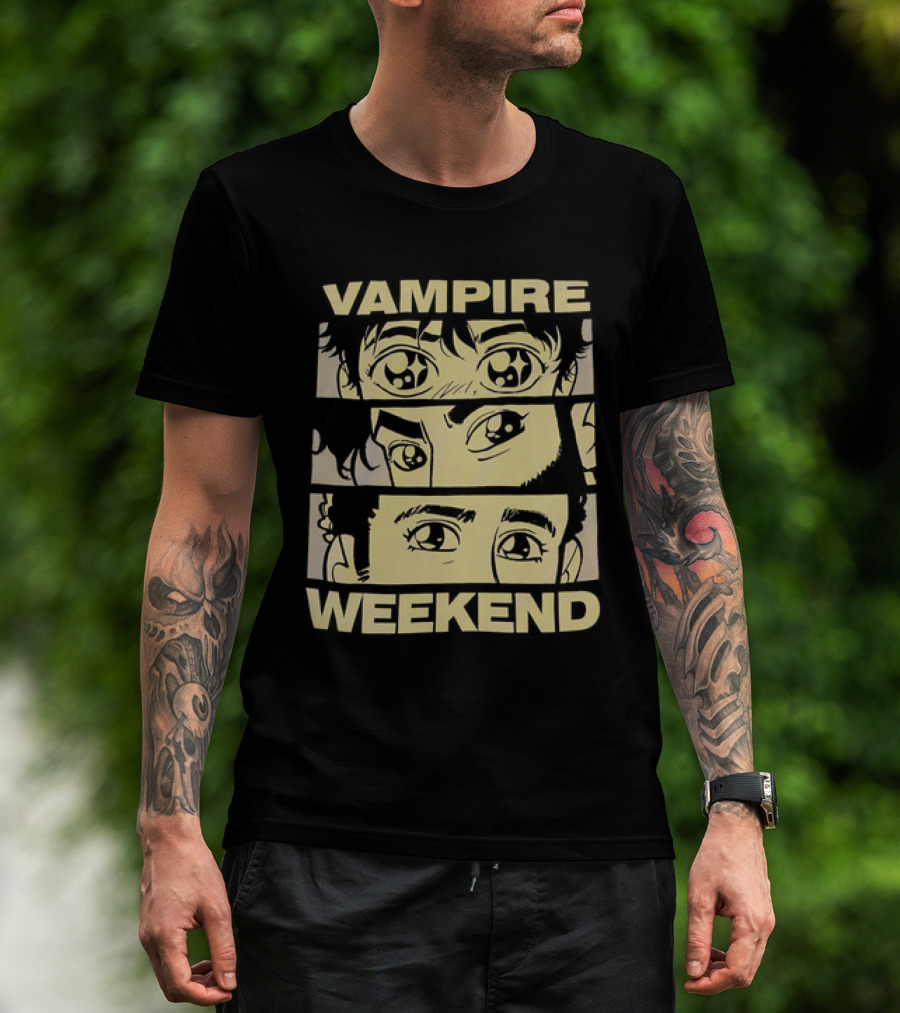 Vampire Weekend Anime Eyes Trio Comic Strip T-Shirt