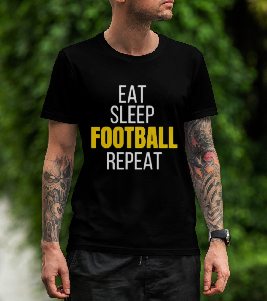 Pittsburgh Steelers Eat Sleep Football Repeat Black And Gold Fan Ritual T-Shirt