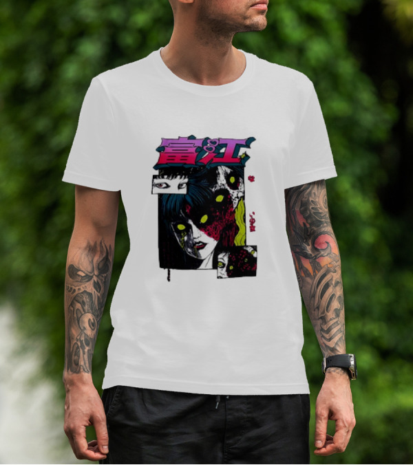 Junji Ito Tomie Horror Manga Eyes Panels T-Shirt