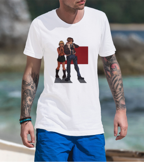 Resident Evil Leon And Ashley Anime Style Duo T-Shirt
