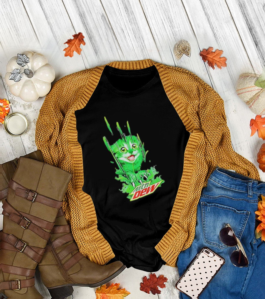 Cat Mtn Dew Mountain Mew Clawing T-Shirt