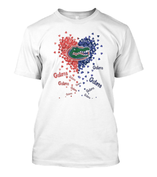 Gators Florida Heart Logo Passionate Blue Orange Colors T-Shirt