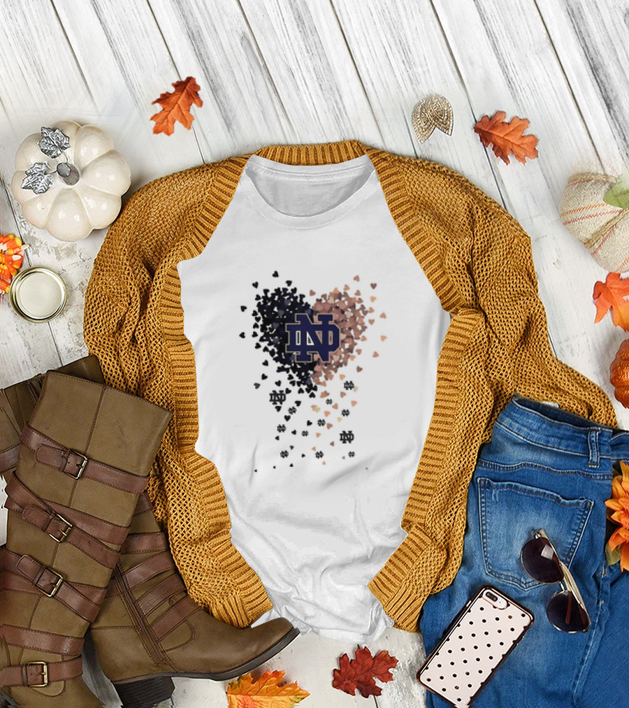 Heart Full of Football Notre Dame Fighting Irish ND T-Shirt
