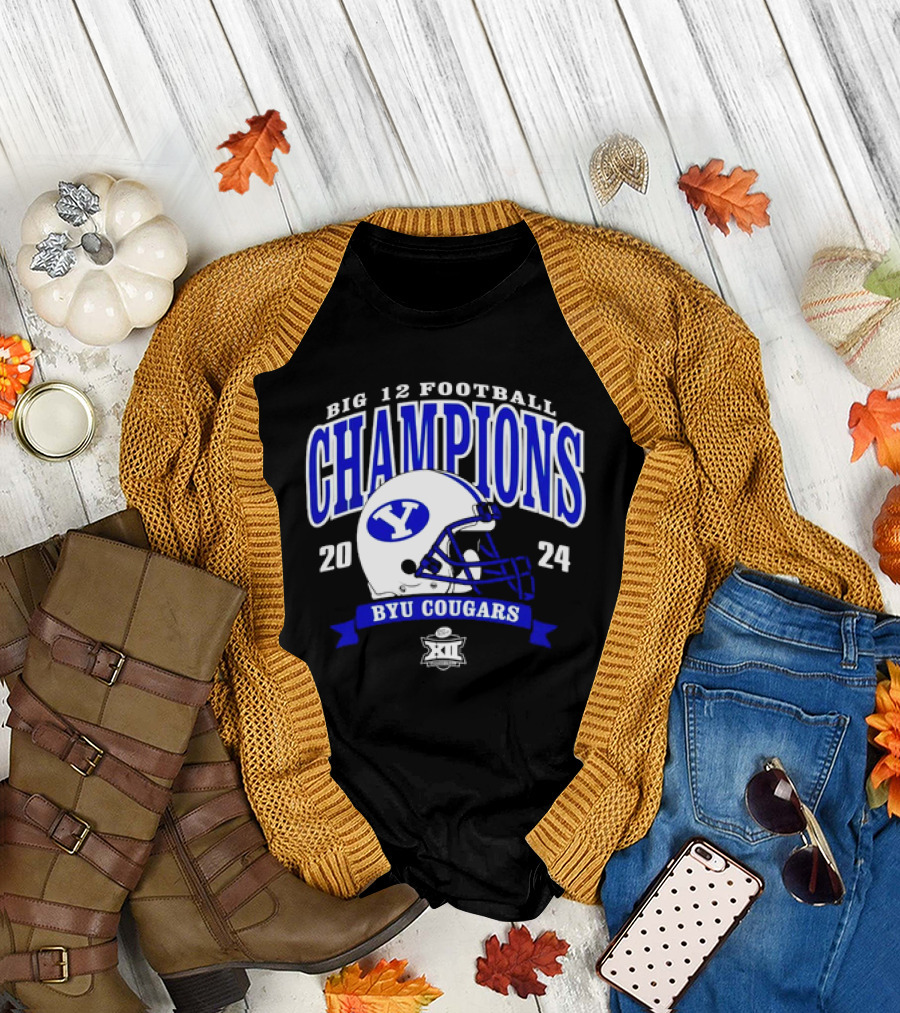 Big 12 Football Champions 2024 BYU Cougars Football Helmet T-Shirt