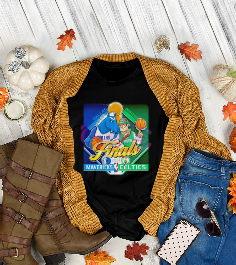 Dallas Mavericks Vs Boston Celtics Finals 2024 Mascot Showdown T-Shirt