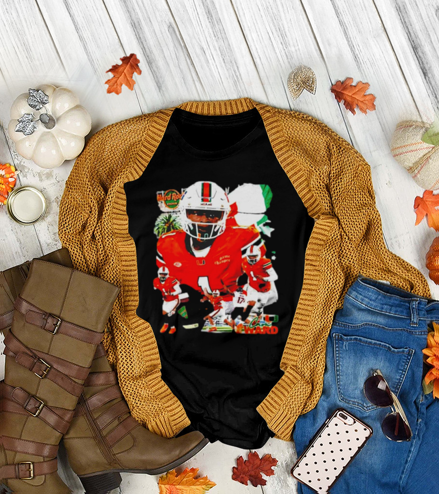 Hard Rock Stadium Miami Hurricanes Cam Ward Football Player T-Shirt