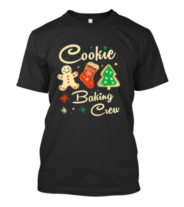 Cookie Baking Crew Christmas Festive Cookies Gingerbread Tree Stocking T-Shirt