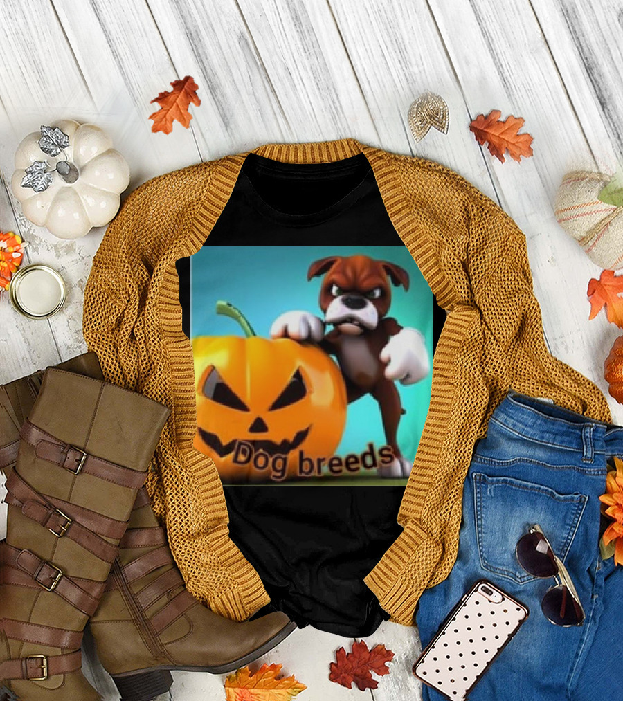 Dog Breeds Halloween Little Boxer Pumpkin T-Shirt