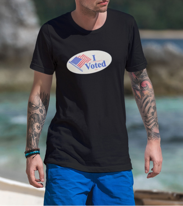 Marcus Pork I Voted Twice Trouble Sticker With American Flag T-Shirt