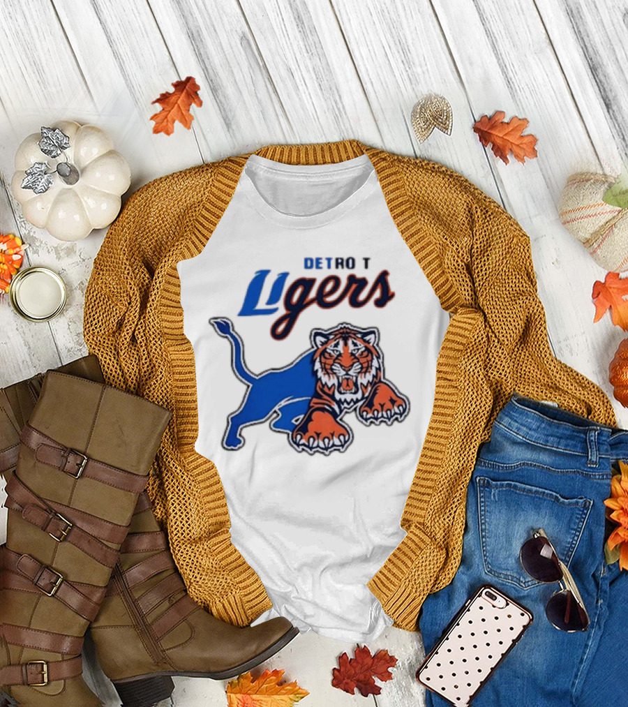 Detroit Ligers Detroit Tigers X Detroit Lions Crossover T-Shirt