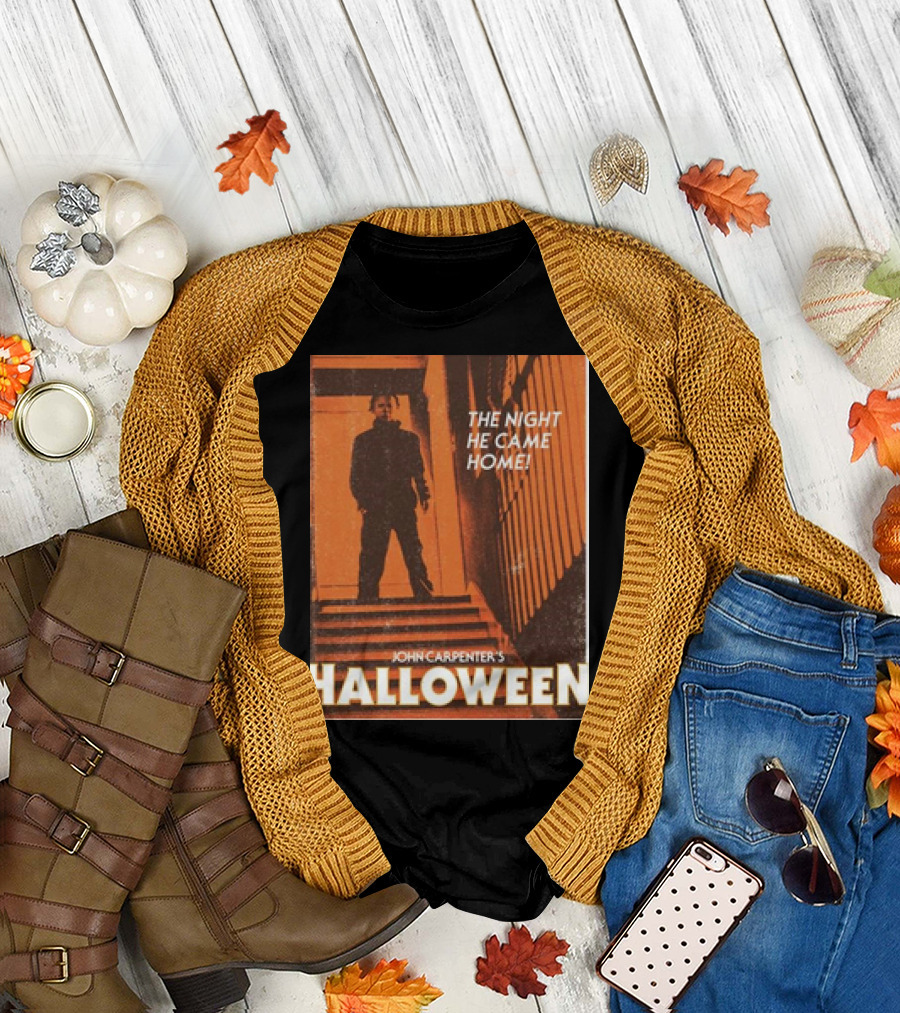 John Carpenter's Halloween The Night He Came Home Photo Retro T-Shirt
