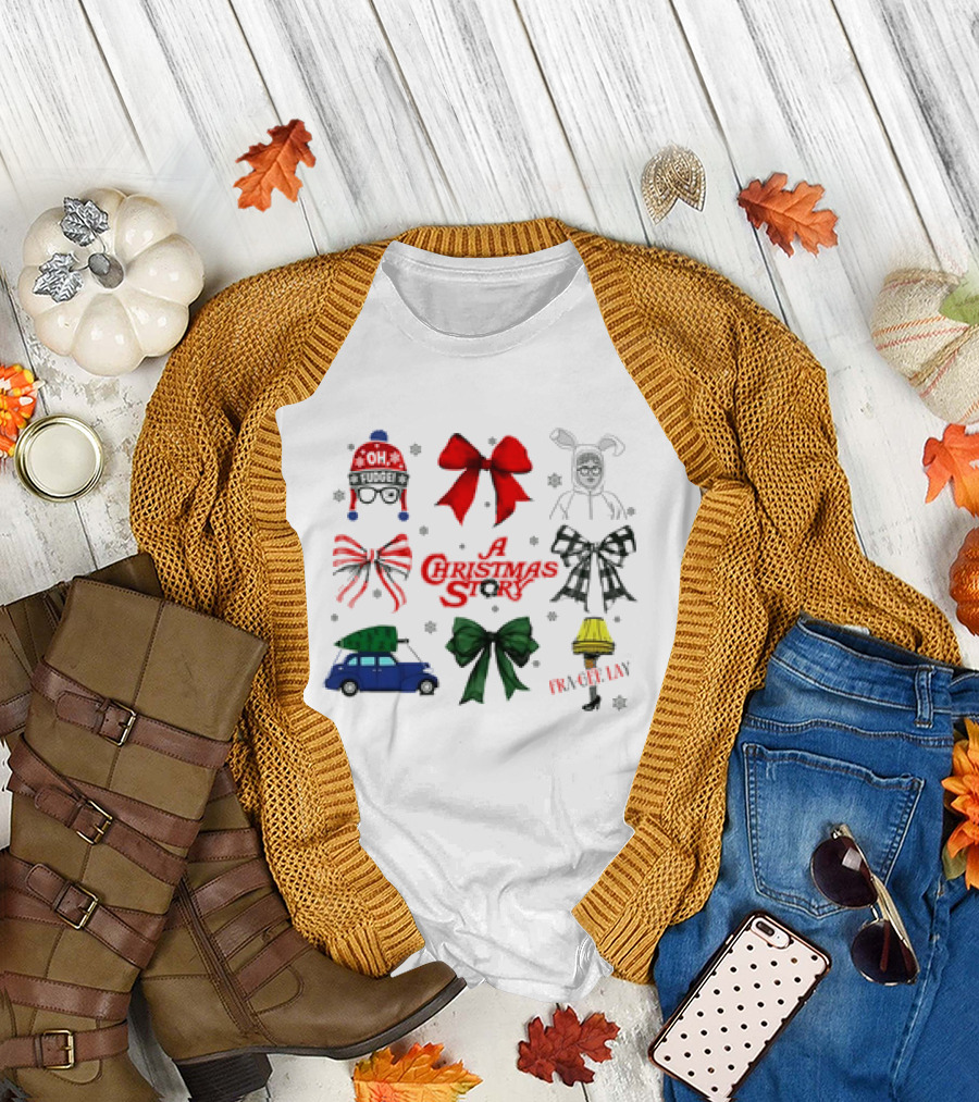A Christmas Story Oh Fudge Fra-Gee-Lay Bunny Car Leg Lamp Bow T-Shirt