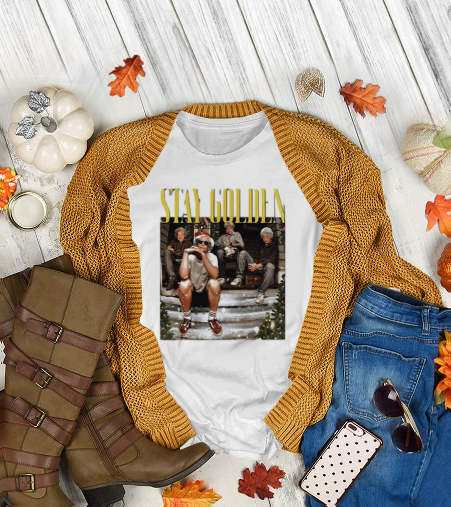 Golden Girls Stay Golden Christmas 2024 Comedy Classic Holiday Theme with Iconic Characters T-Shirt