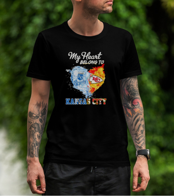 My Heart Belong To Kansas City Royals KC Chiefs Kansas City T-Shirt