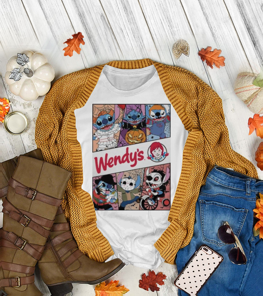 Halloween Horror Stitch Characters Wendy’s Crossover T-Shirt