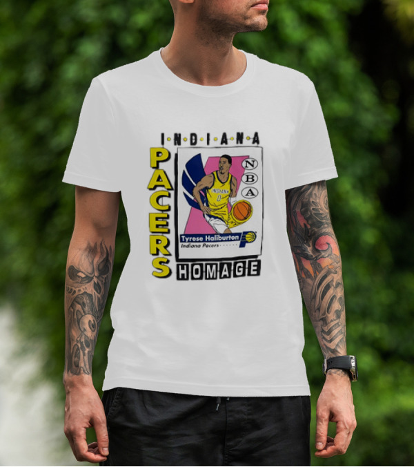 Tyrese Haliburton Indiana Pacers NBA Homage Vintage Skybox T-Shirt