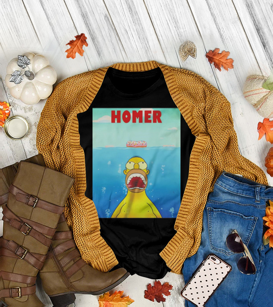 Homer Simpsons Jaws Donut T-Shirt