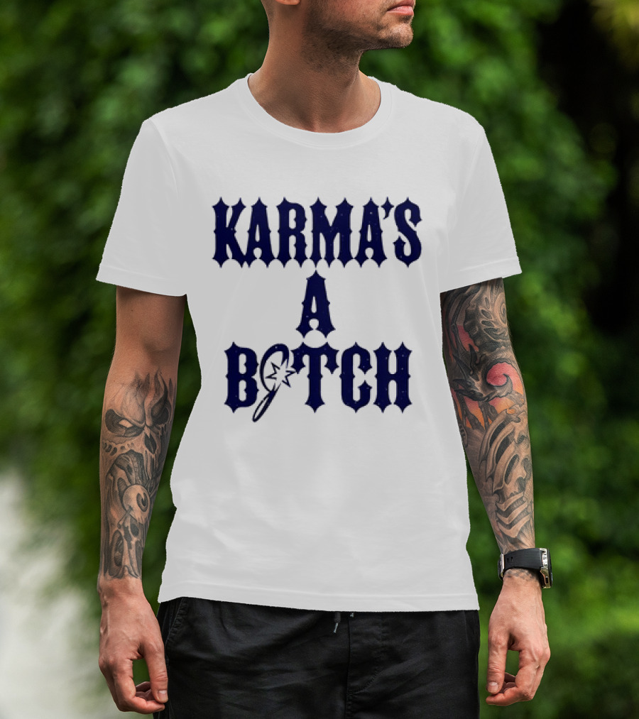 Karma's A Bitch Magic Wand Stars T-Shirt
