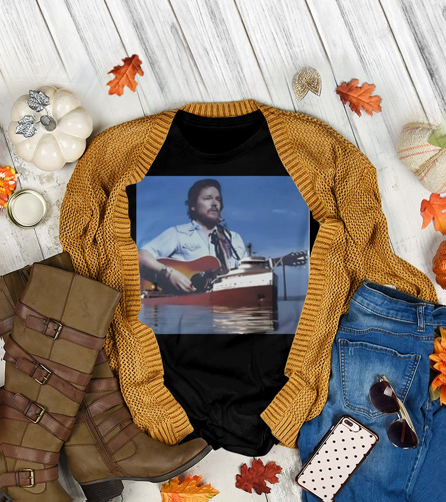 Gordon Lightfoot Edmund Fitzgerald Retro Picture T-Shirt