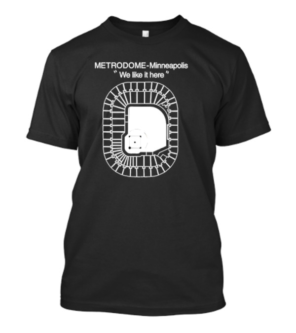 Metrodome Minneapolis We Like It Here Stadium Blueprint T-Shirt