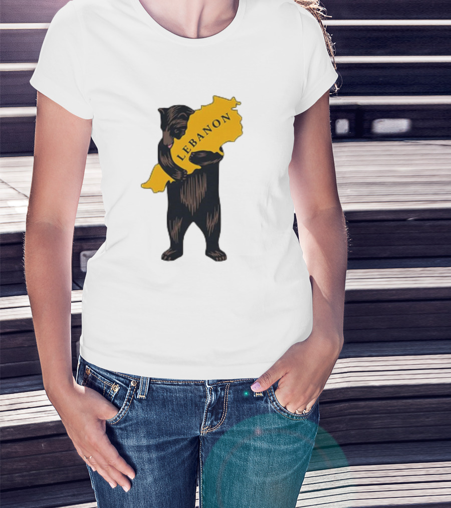 Bear Hugging Lebanon Map T-Shirt