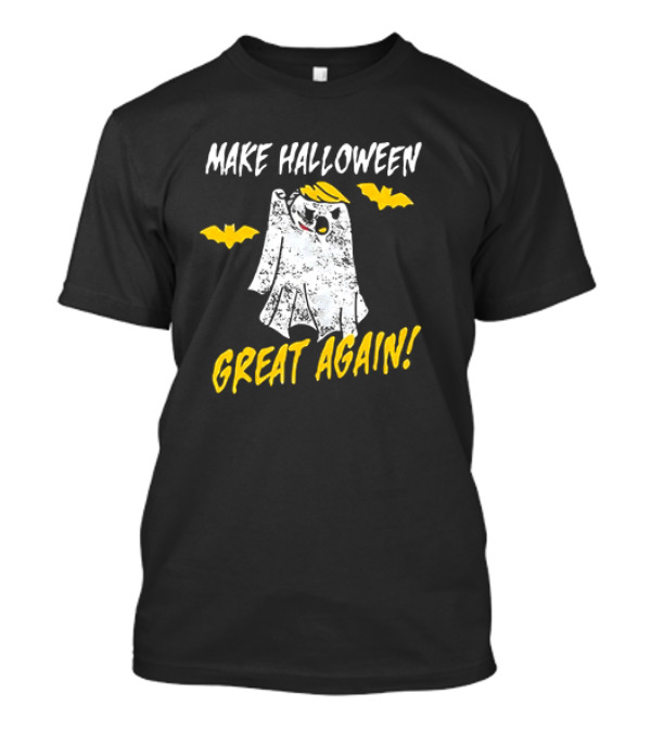 Make Halloween Great Again Ghost With Yellow Hair And Bats T-Shirt