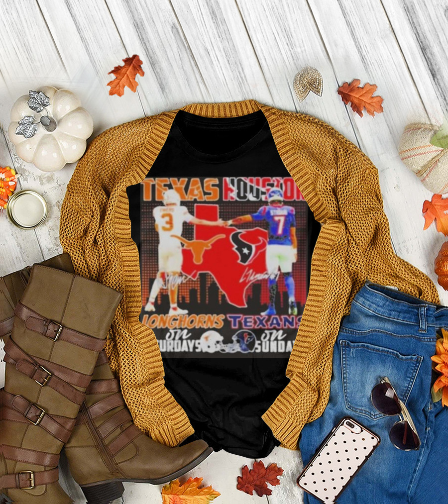 Texas Longhorns Longhorns On Saturdays Texans On Sundays T-Shirt