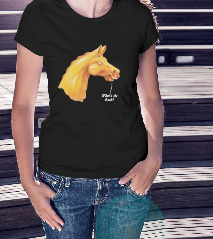 We Live In Time Carousel Horse What's The Rush T-Shirt