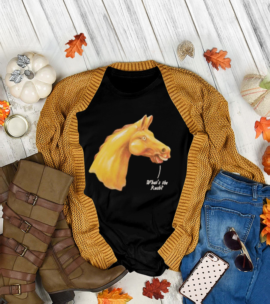 We Live In Time Carousel Horse What's the Rush T-Shirt