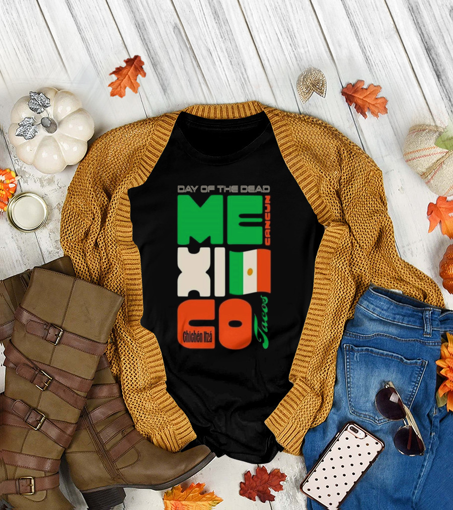 Day of the Dead Mexico Cancun Tacos Chichén Itzá T-Shirt