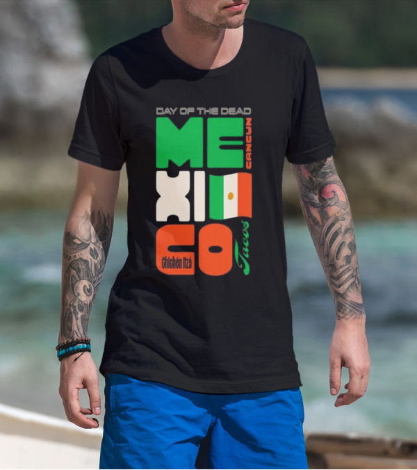 Day Of The Dead Mexico Cancun Tacos Chichén Itzá T-Shirt