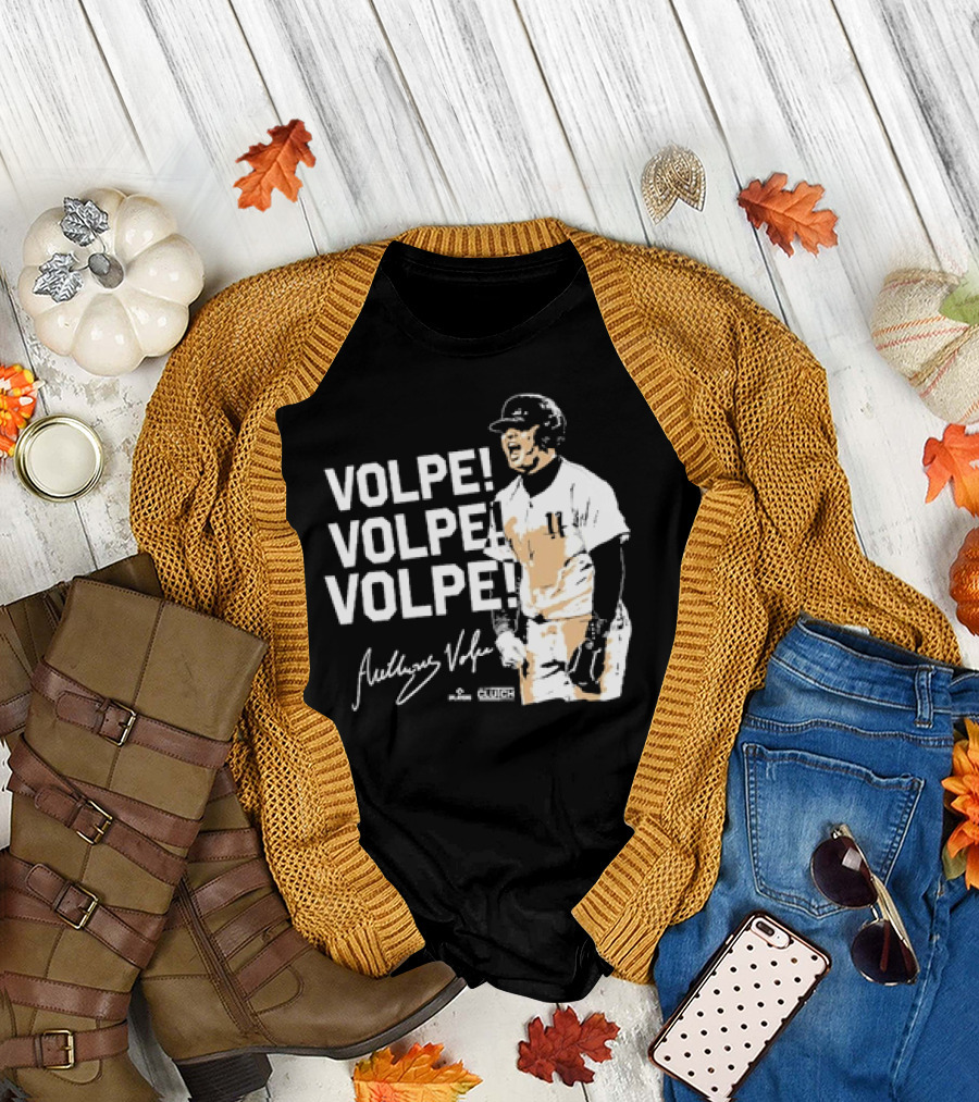 VOLPE VOLPE VOLPE New York Yankees Anthony Volpe Signature Clutch Player T-Shirt