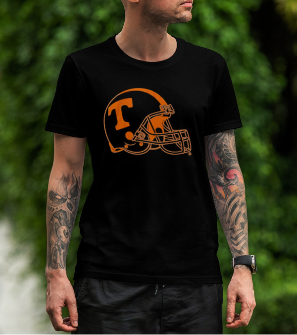 Tennessee Volunteers Football T Helmet Dark Mode T-Shirt