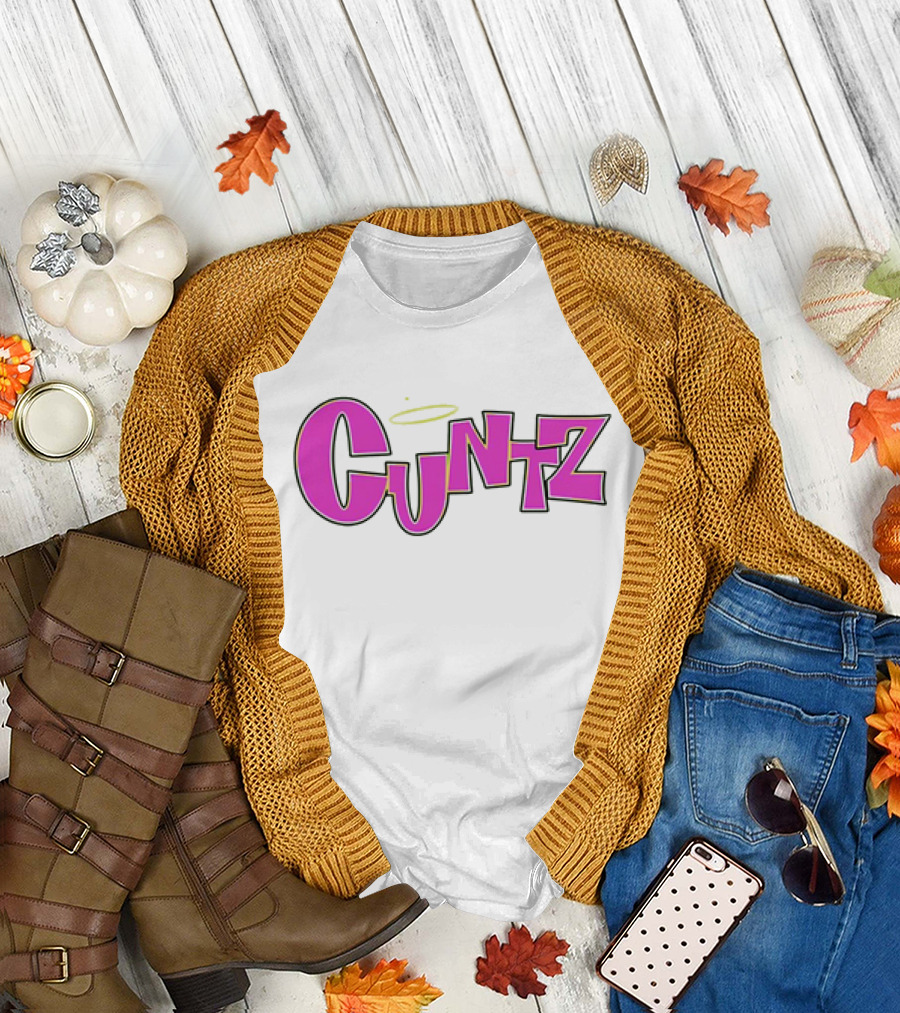 Cuntz Pink Cartoon Style Text with Halo T-Shirt