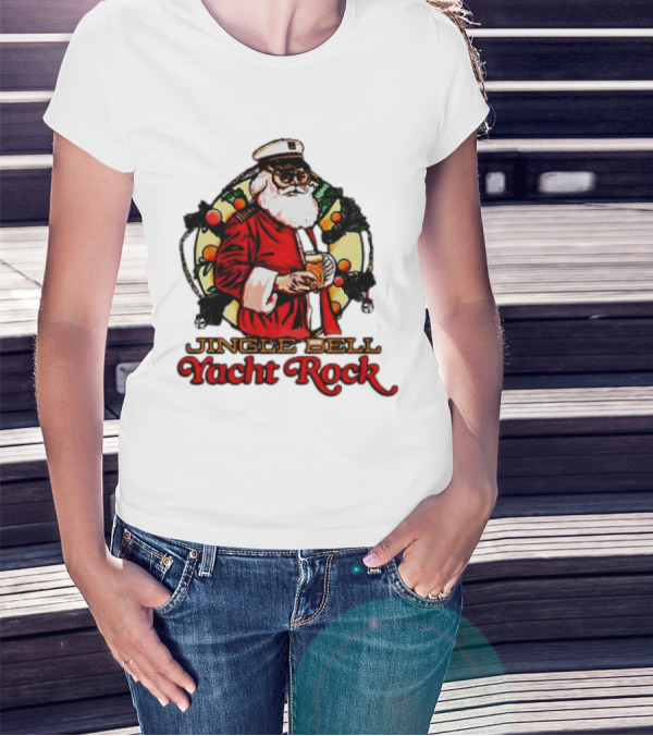 Jingle Bell Yacht Rock Santa Christmas T-Shirt