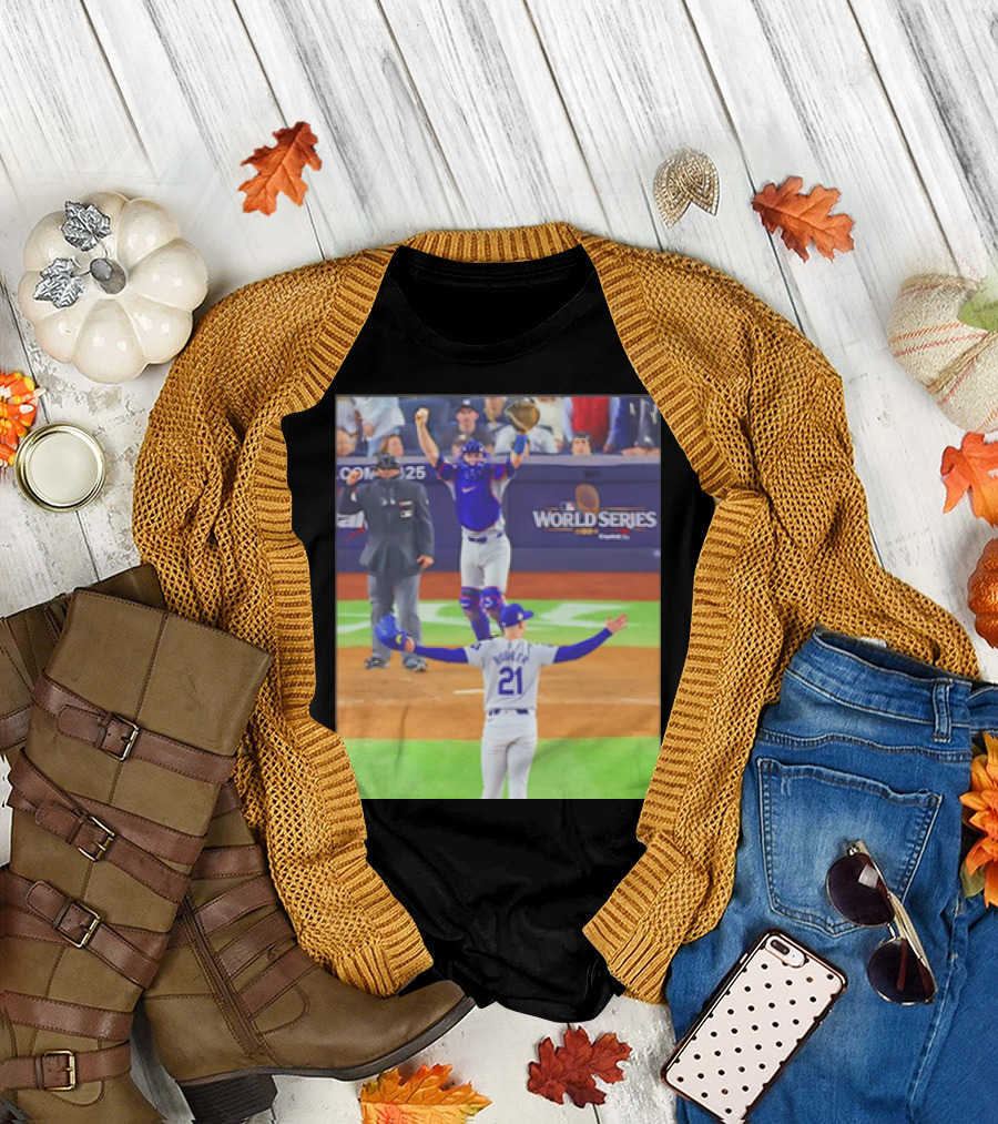 Walker Buehler Los Angeles Dodgers World Series Champions Celebration T-Shirt