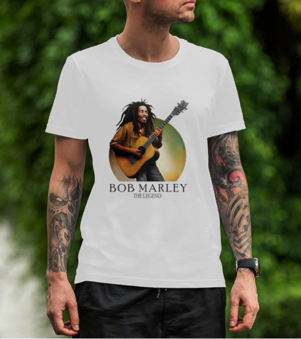 Bob Marley The Legend Iconic Guitar T-Shirt