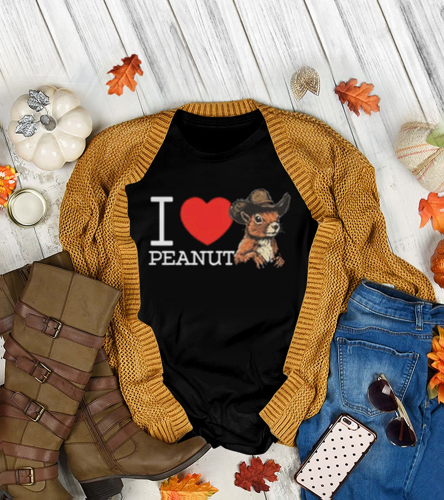 I Love Peanut Cowboy Chipmunk T-Shirt