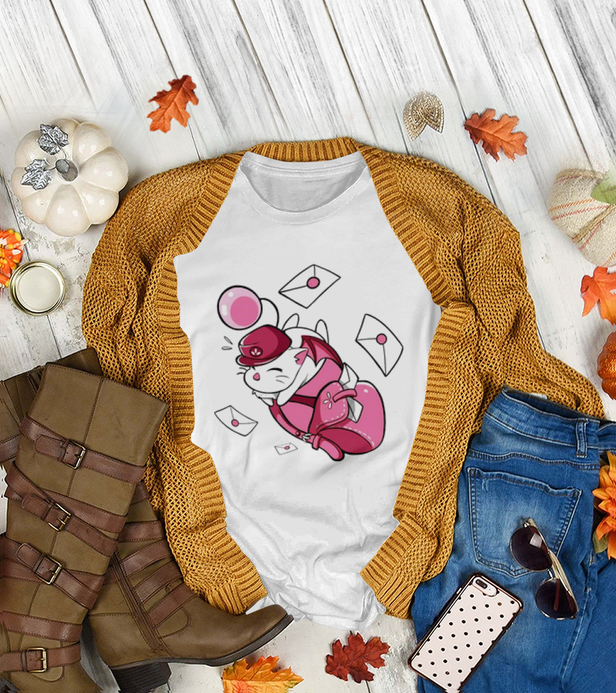 Moogle Mail Delivery with Letters Soaring in Flight T-Shirt