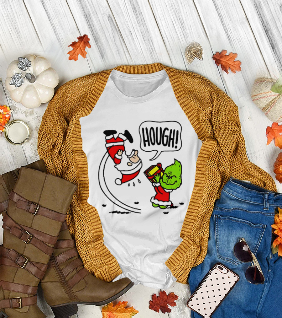 Santa Claus and the Grinch Hough Christmas Peanuts Crossover Not Your Gift T-Shirt