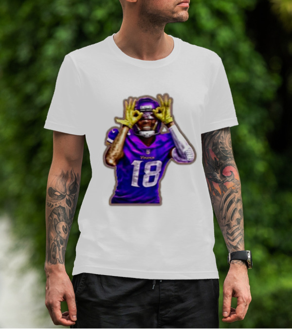 Football Minnesota Vikings Justin Jefferson Trippy Now U See Me T-Shirt