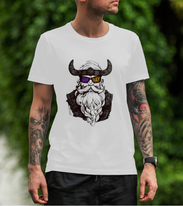 Game Day Minnesota Vikings Football Viking Helmet Headwear T-Shirt