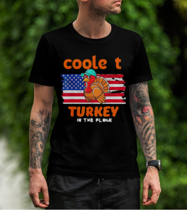 Cool Turkey USA Flag In The Flock T-Shirt