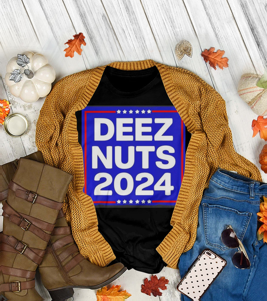 DEEZ NUTS 2024 Campaign Stars Bold Typography T-Shirt