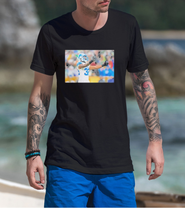 Lions Brian Branch Gesture Iconic Football Action T-Shirt