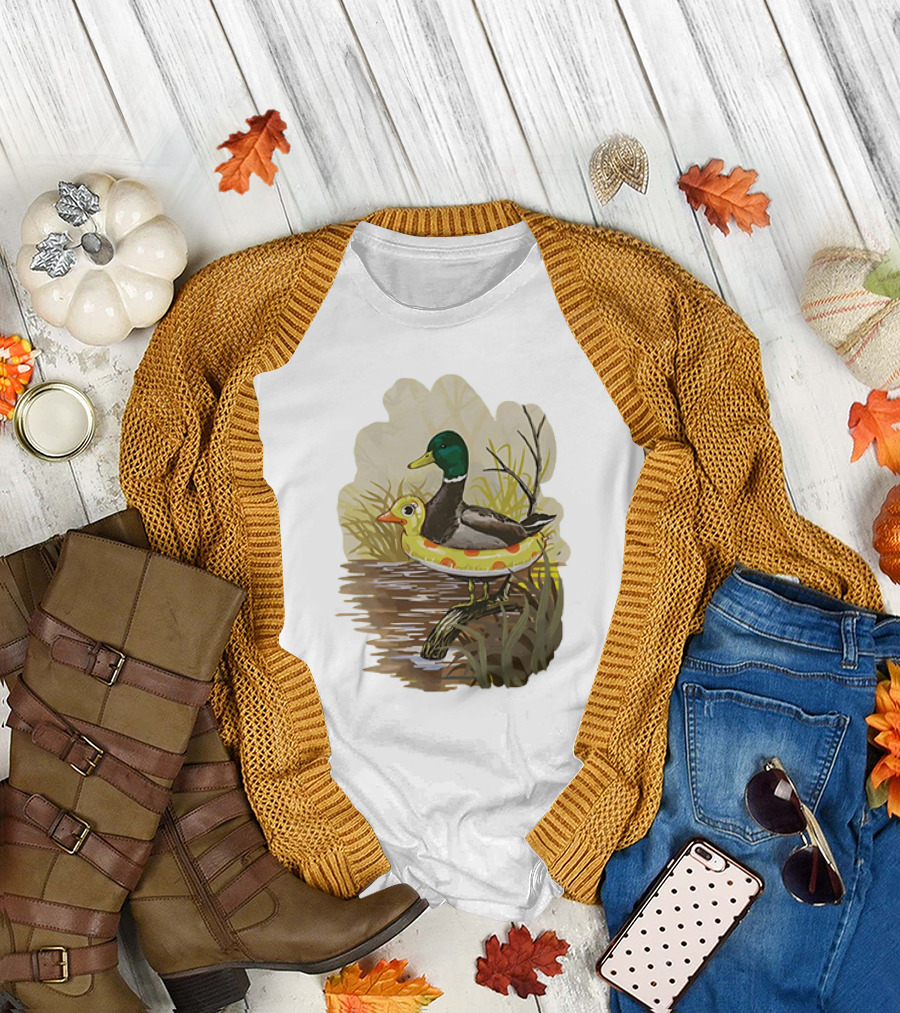 Duck in Training with Swim Ring by Pond T-Shirt