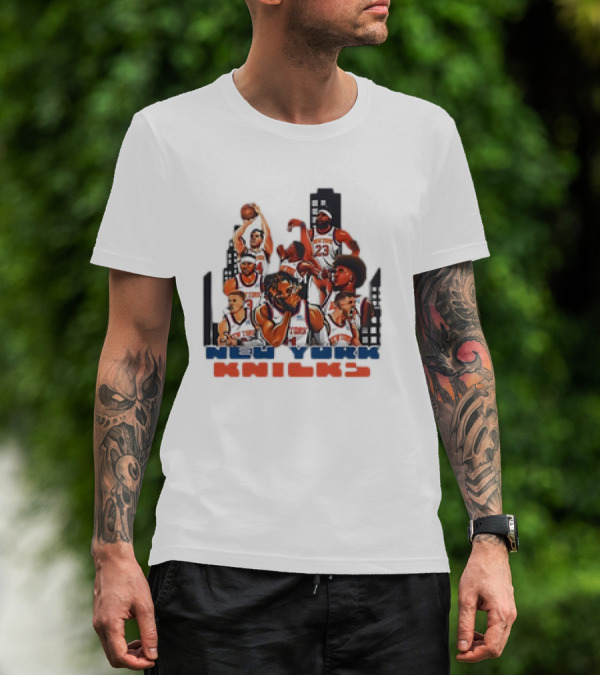New York Knicks Jalen Brunson Era Basketball Team Skyline T-Shirt
