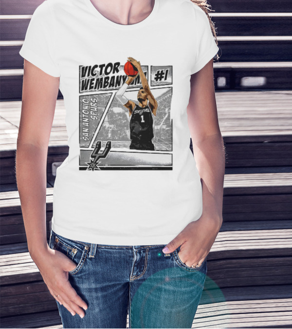 Victor Wembanyama San Antonio Spurs #1 NBA Comic Vintage T-Shirt